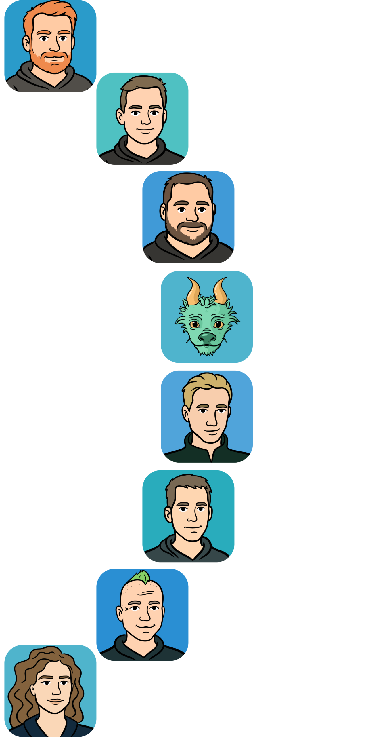 Bilder-Collage der Teammitgliede