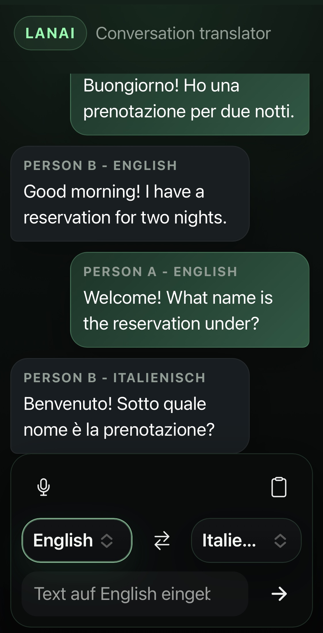Screenshot des LANAI<br />
Translators